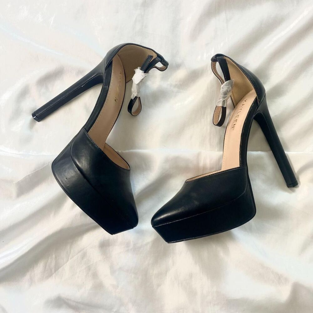 NWT Kaylee Chunky Vampy Gothic Platform Round Lolita Mary Jane Heels US 8 Black - Picture 1 of 5